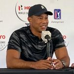 From club twirls to fist pumps to allergies, even Tiger Woods can’t believe the similarities between him and his son, Charlie