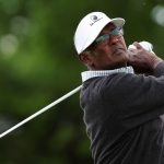 Singh shakes off bogeys, tied atop Senior PGA